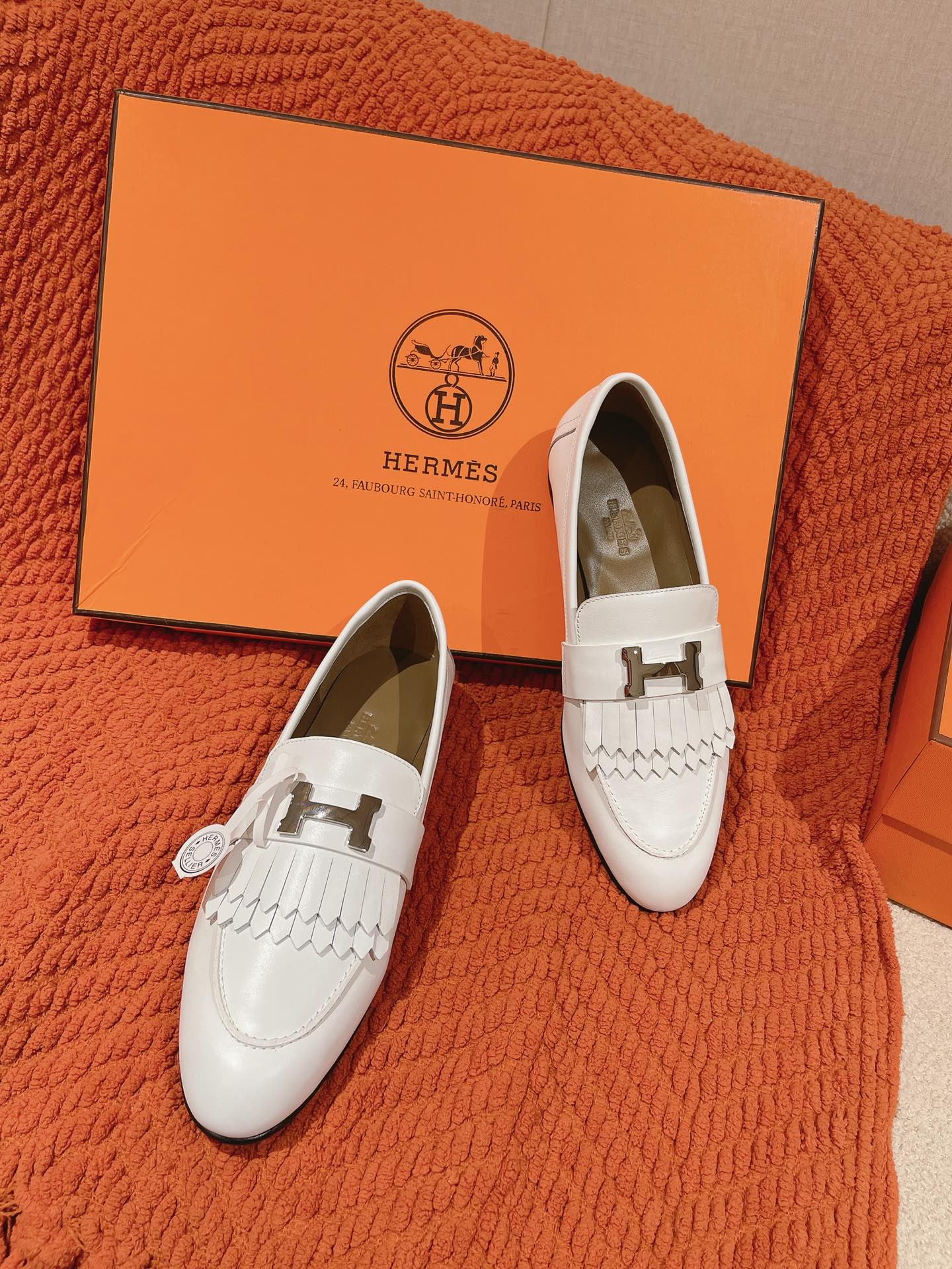 Destin Loafer White Goatskin with Fringe Detail