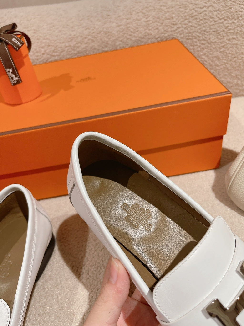Destin Loafer White Goatskin with Fringe Detail