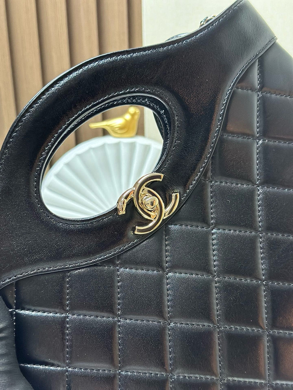 CHANEL 26S MINI SHOPPING BAG 32 IN BLACK LAMBSKIN