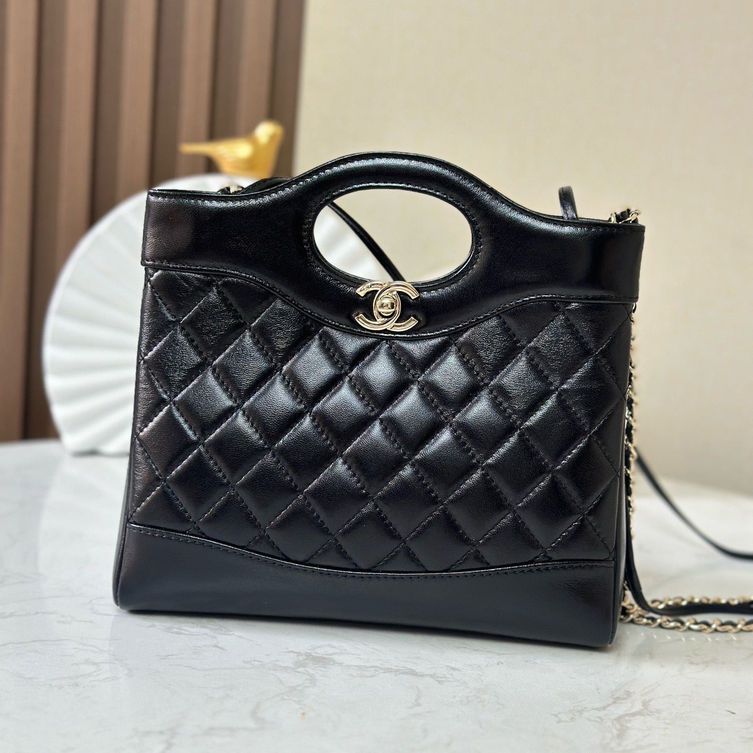 CHANEL 26S MINI SHOPPING BAG 24 IN BLACK LAMBSKIN