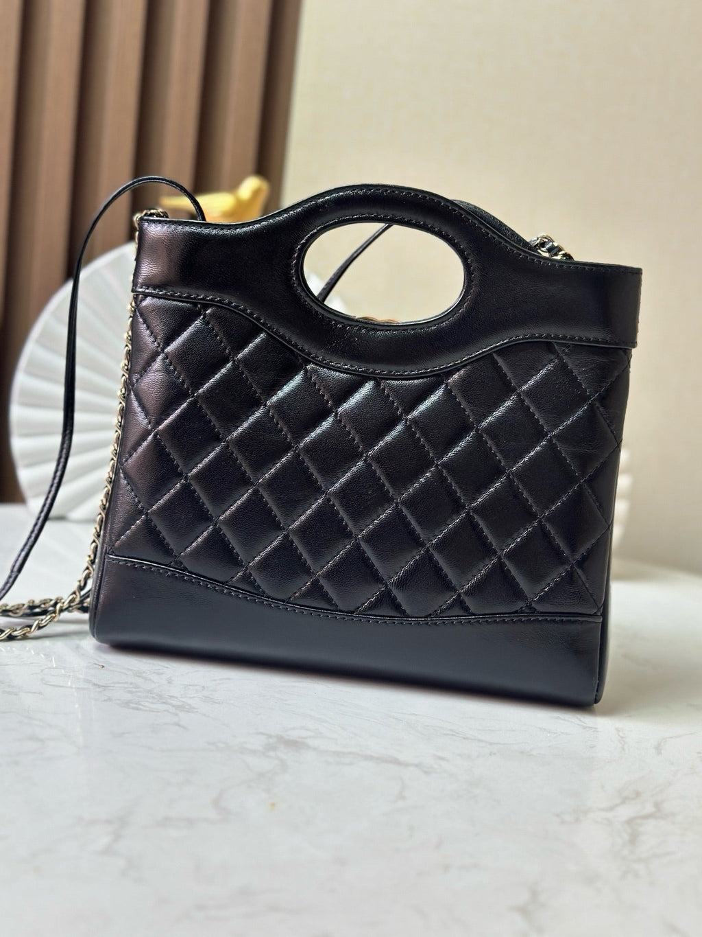 CHANEL 26S MINI SHOPPING BAG 24 IN BLACK LAMBSKIN