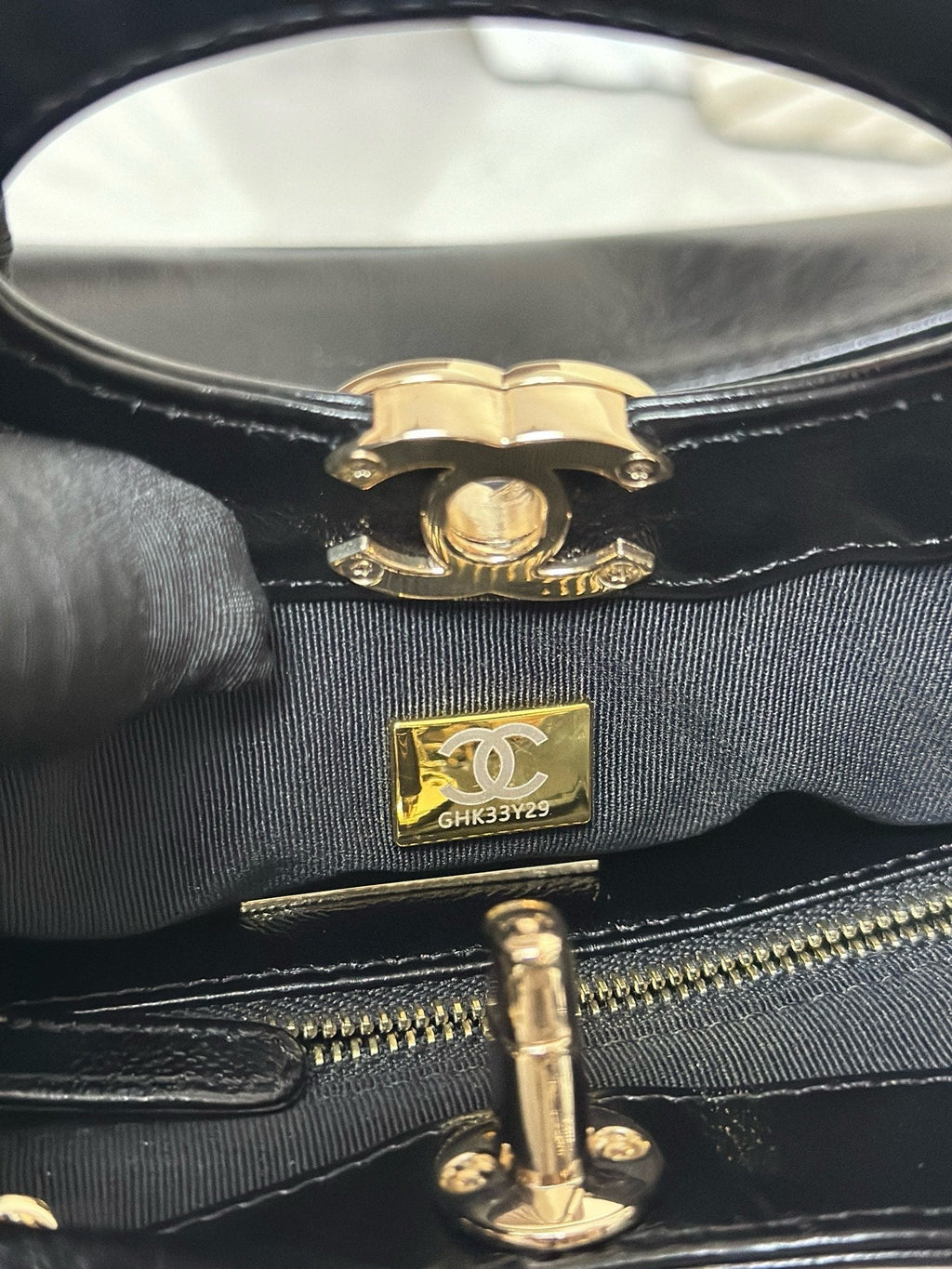 CHANEL 26S MINI SHOPPING BAG 24 IN BLACK LAMBSKIN