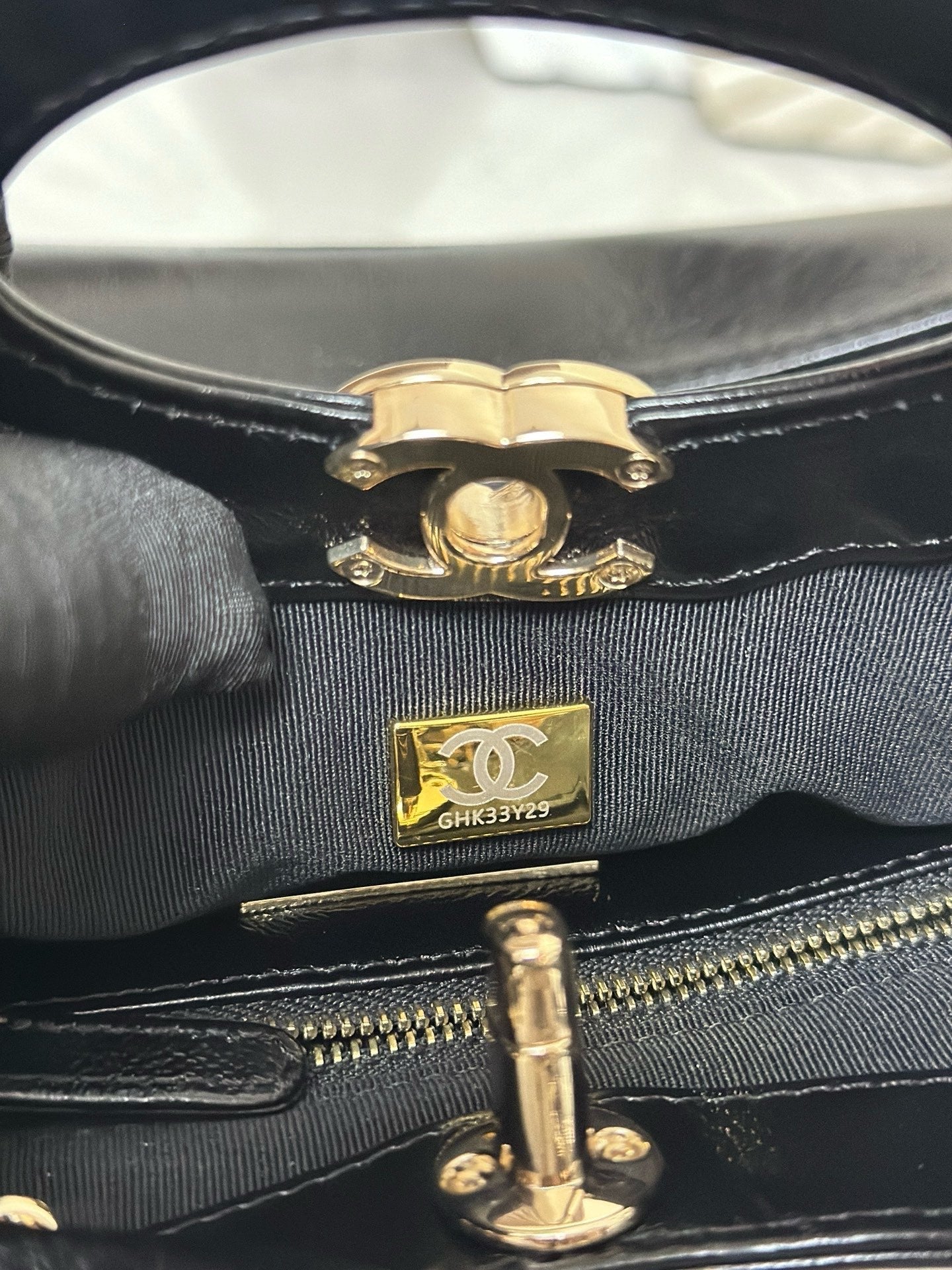 CHANEL 26S MINI SHOPPING BAG 24 IN BLACK LAMBSKIN