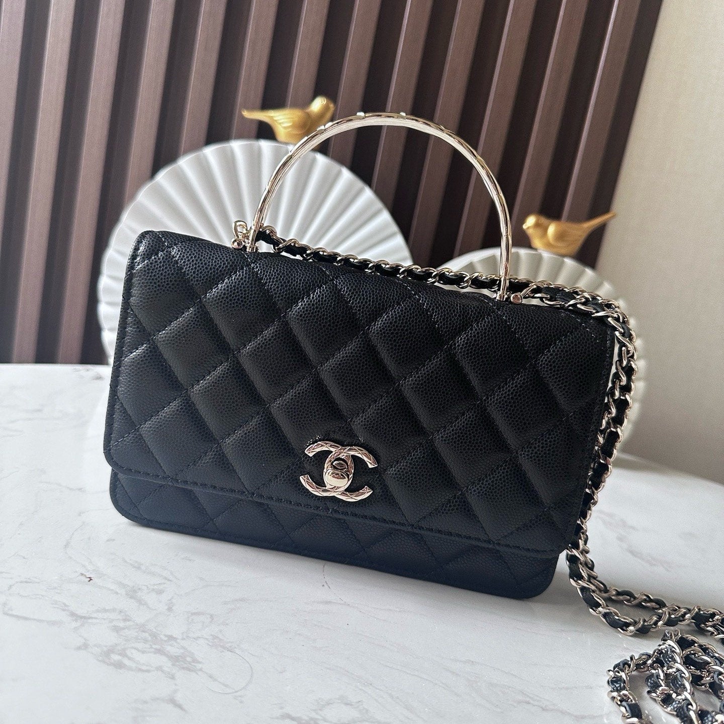 CHANEL 25S FLAP BAG 19 IN BLACK CALFSKIN SILVER HARDWARE