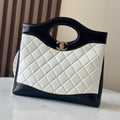CHANEL 26S MINI SHOPPING BAG 32 IN WHITE AND BLACK LAMBSKIN