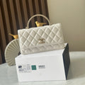 CHANEL 25S MINI FLAP BAG 18 IN CREAM WHITE CALFSKIN GOLD HARDWARE
