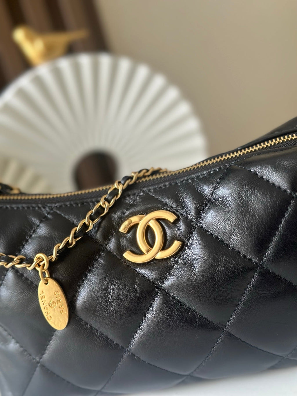 CHANEL 26S HOBO BAG 26 IN BLACK LAMBSKIN