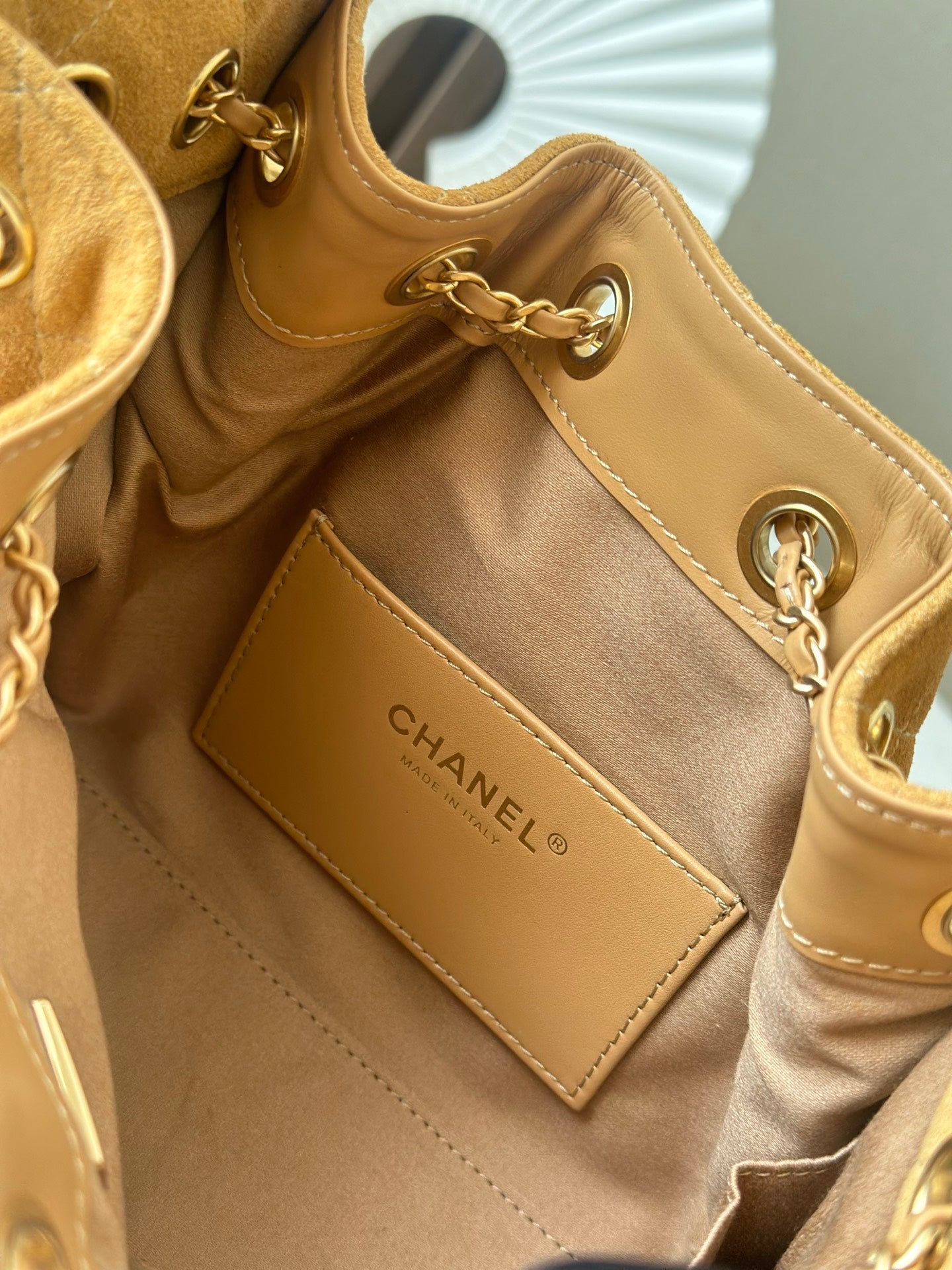 CHANEL 25S HOBO BAG 22 IN BROWN SUEDE GOLD HARDWARE