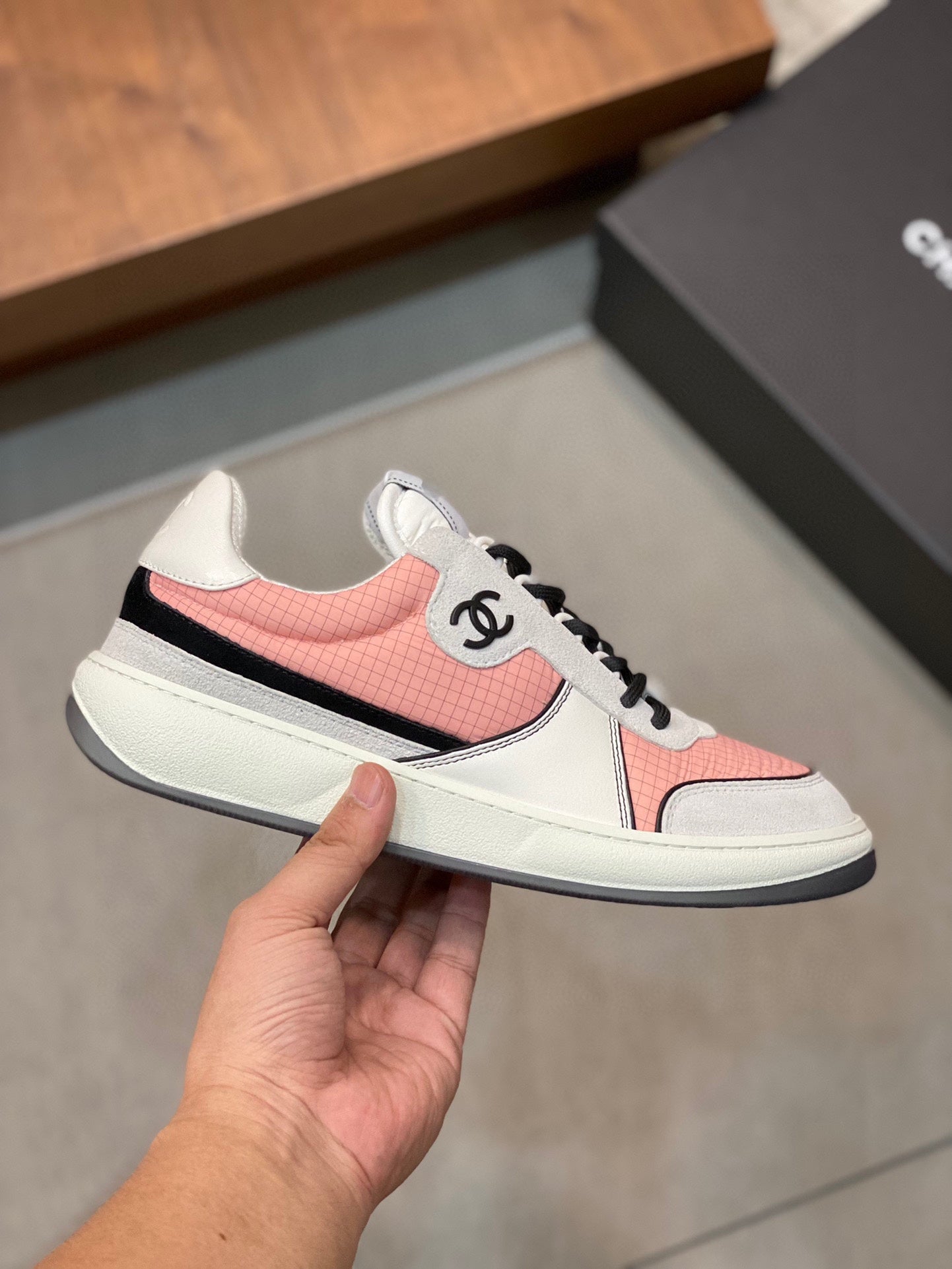 CC SNEAKERS SUEDE PINK CALFSKIN