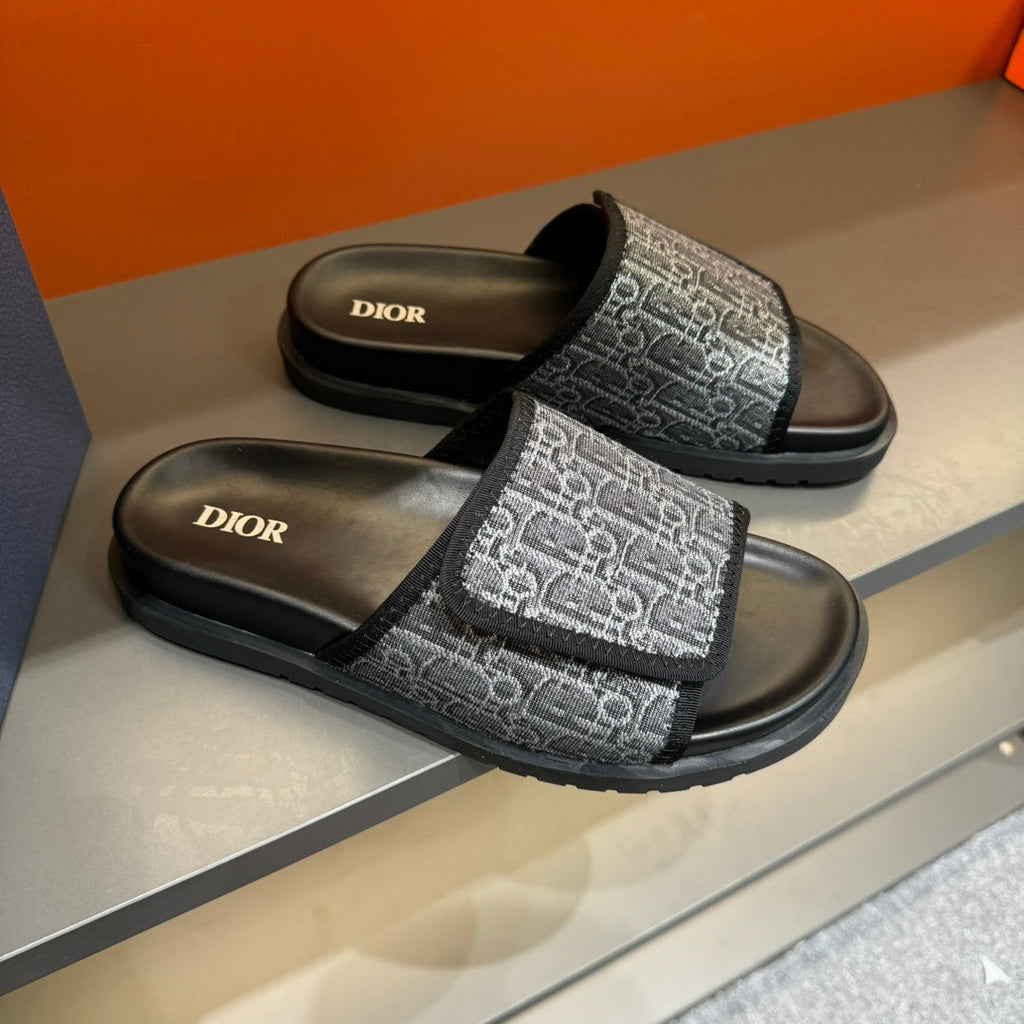 CD VELCRO STRAP SLIPPER ANCHOR JACQUARD