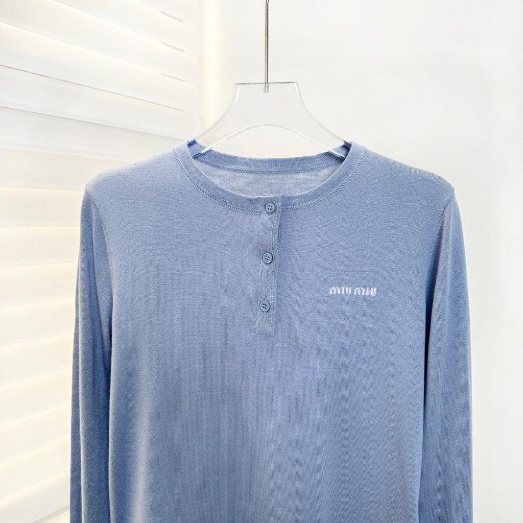 MIUMIU 26S HENLEY SWEATER 932