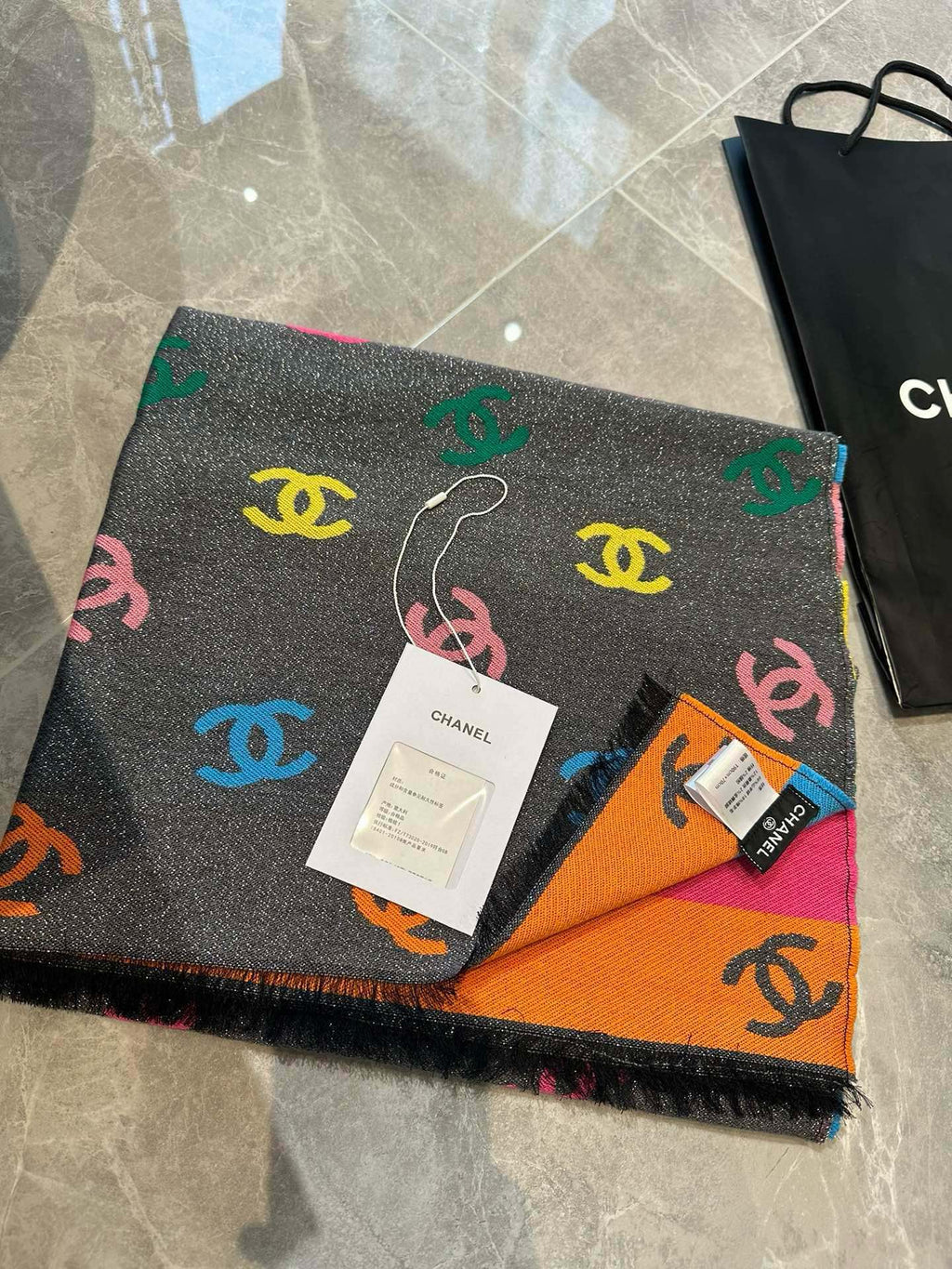 CC SCARF RAINBOW IN COLORFUL CASHMERE 428539