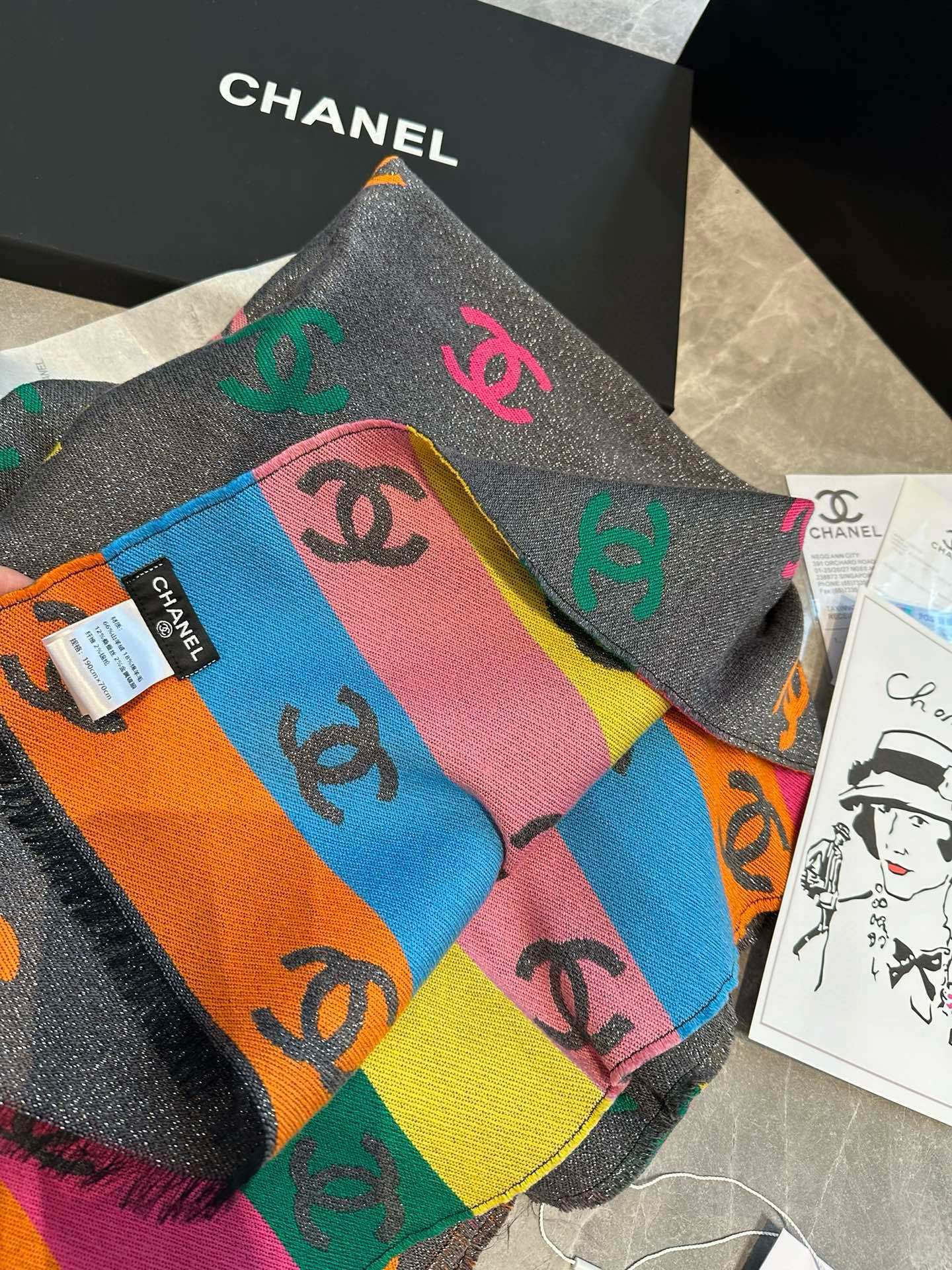 CC SCARF RAINBOW IN COLORFUL CASHMERE 428539