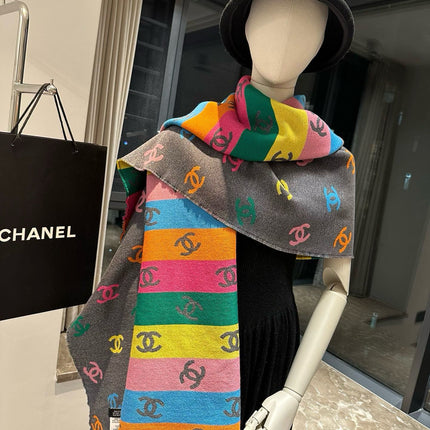 CC SCARF RAINBOW IN COLORFUL CASHMERE 428539