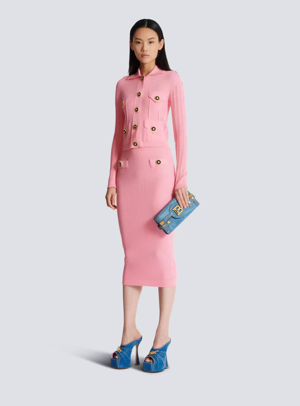 BALMAIN TOP AND SKIRT SET 25006/25007 STYLE 1