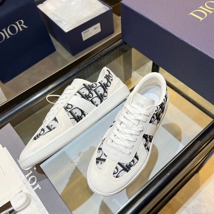 DIOR 26S B01 MATCHPOINT SNEAKER IN BLACK & WHITE OBLIQUE JACQUARD CANVAS AND SUEDE