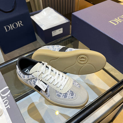 DIOR 26S B01 MATCHPOINT SNEAKER IN BLUE & WHITE OBLIQUE JACQUARD CANVAS AND SUEDE