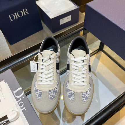 DIOR 26S B01 MATCHPOINT SNEAKER IN BLUE & WHITE OBLIQUE JACQUARD CANVAS AND SUEDE