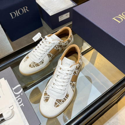 DIOR 26S B01 MATCHPOINT SNEAKER IN BEIGE & WHITE OBLIQUE JACQUARD CANVAS AND SUEDE