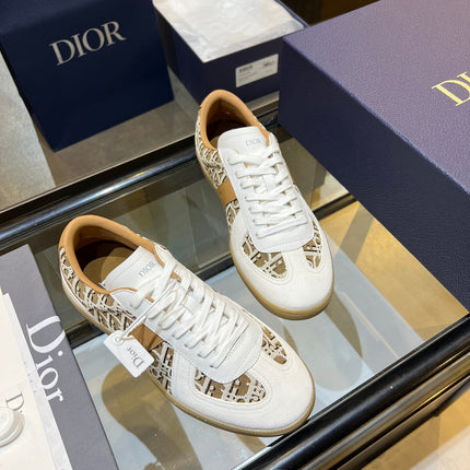 DIOR 26S B01 MATCHPOINT SNEAKER IN BEIGE & WHITE OBLIQUE JACQUARD CANVAS AND SUEDE