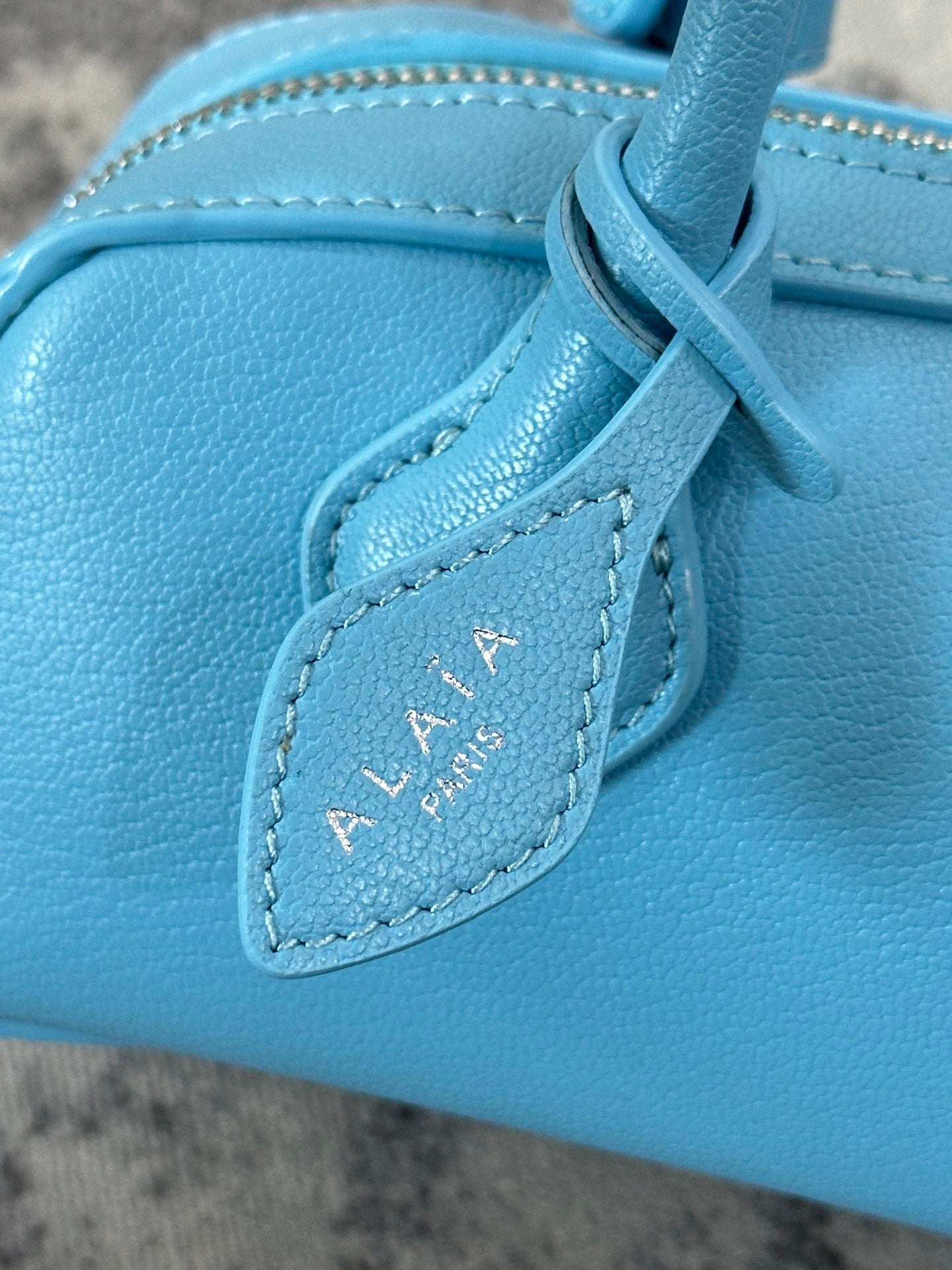 LE TECKEL SMALL BAG 27 IN SKY BLUE GOATSKIN