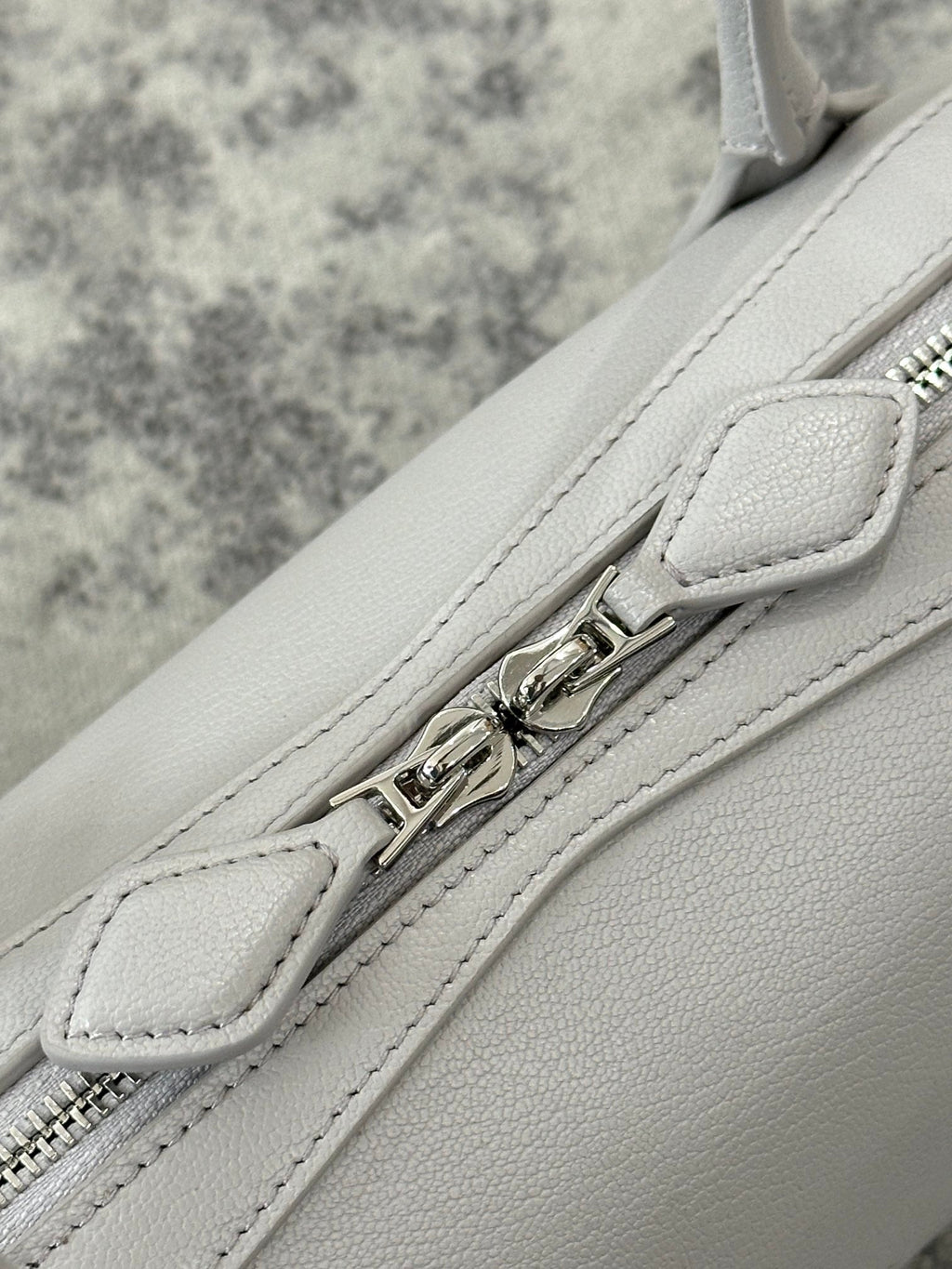 LE TECKEL SMALL BAG 27 IN PLATINUM GOATSKIN
