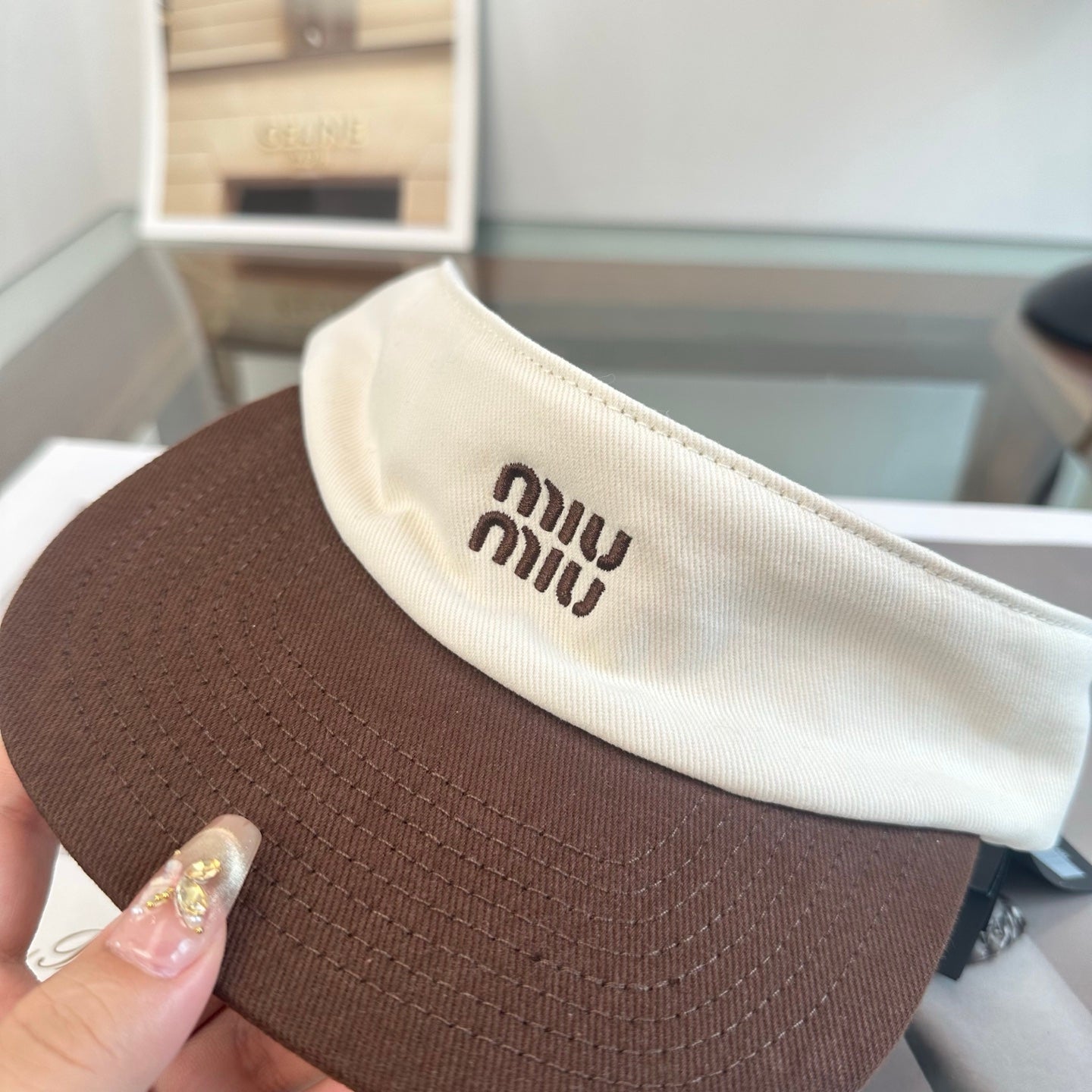 MIUMIU 26S CLASSIC LOGO SUN VISOR 346911