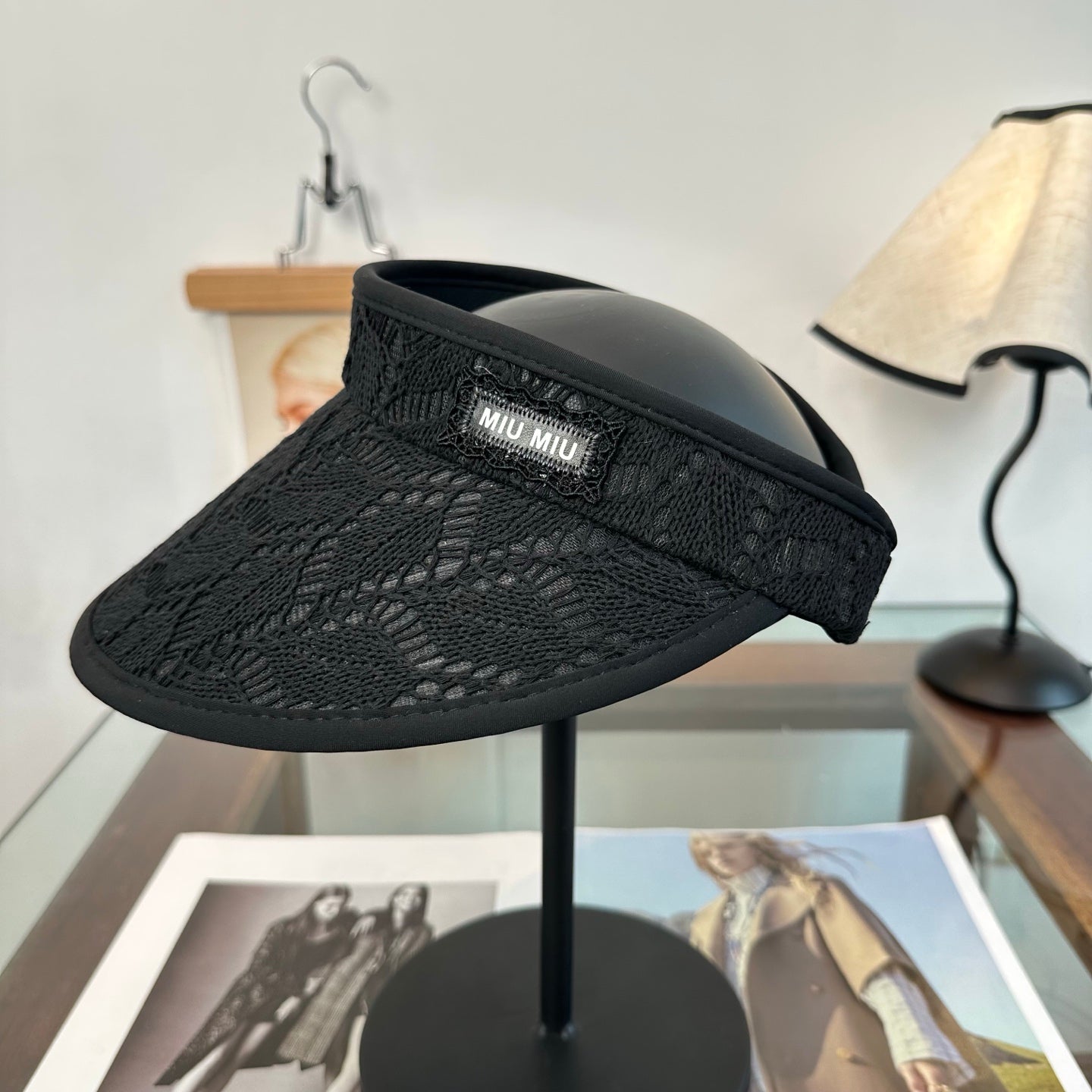 MIUMIU 26S LACE VISOR HAT 343476