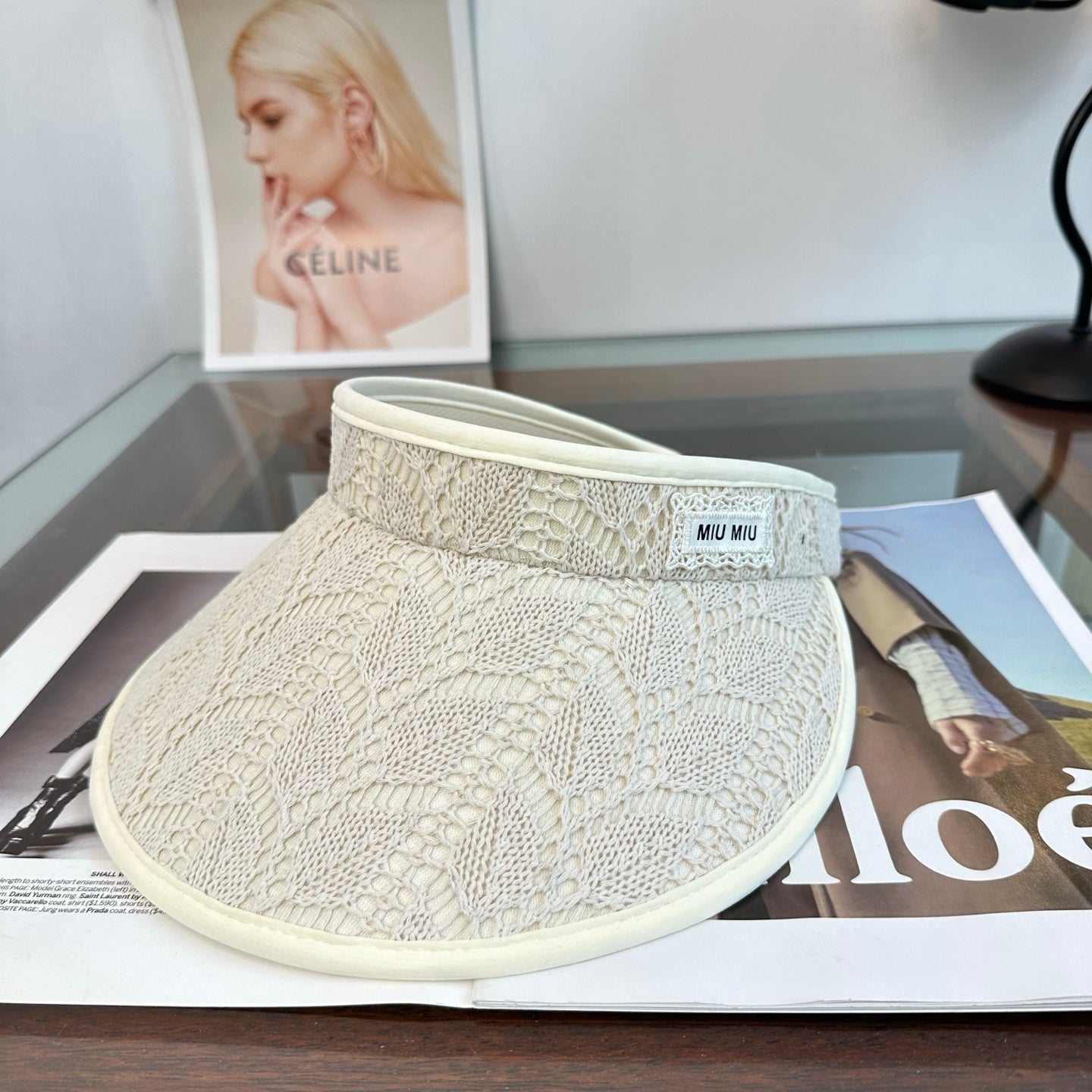 MIUMIU 26S LACE VISOR HAT 343477
