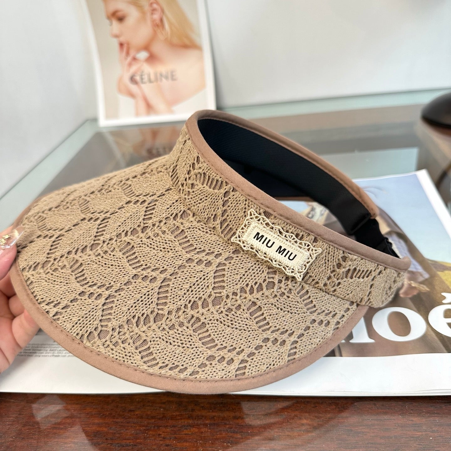 MIUMIU 26S LACE VISOR HAT 343478
