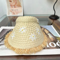 MIUMIU 26S FLORAL RAFFIA HAT 343488