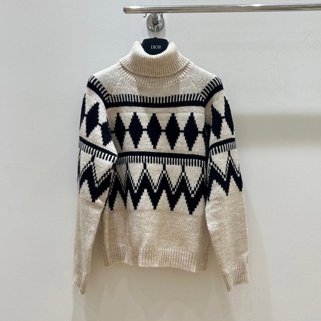 DIOR 25S PATTERNED TURTLENECK SWEATER 719