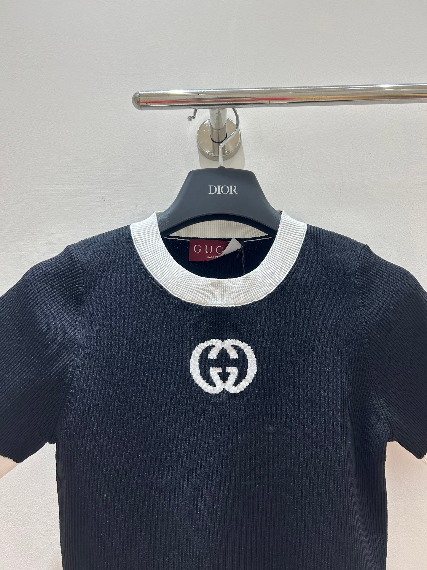 GUCCI 26S SHORT-SLEEVE KNIT CREWNECK TOP 490