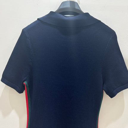GUCCI 26S SHORT-SLEEVE KNIT POLO DRESS 379
