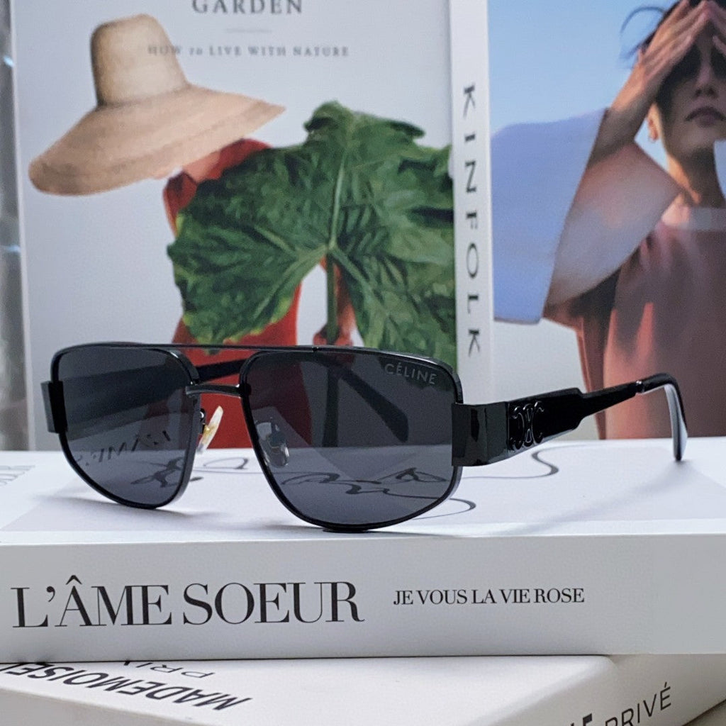 TRIOMPHE SUNGLASS 512996 IN BLACK METAL
