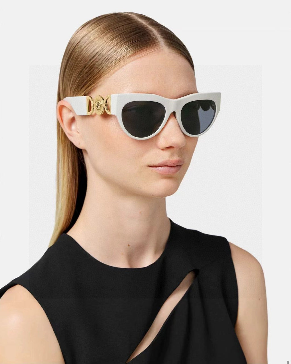 WINGED MEDUSA ROUND FRAME SUNGLASSES 588706 IN ACETATE