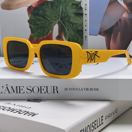 DIOR 26S RECTANGULAR FRAME IN YELLOW ACETATE 422574