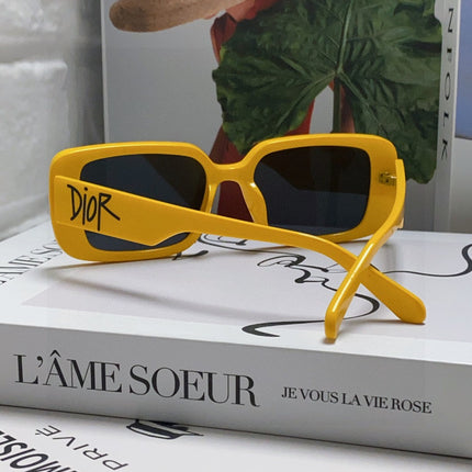DIOR 26S RECTANGULAR FRAME IN YELLOW ACETATE 422574
