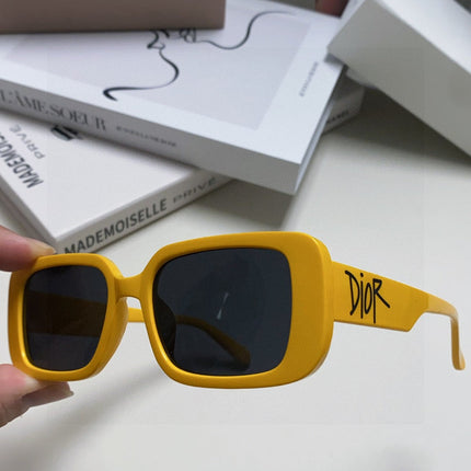 DIOR 26S RECTANGULAR FRAME IN YELLOW ACETATE 422574
