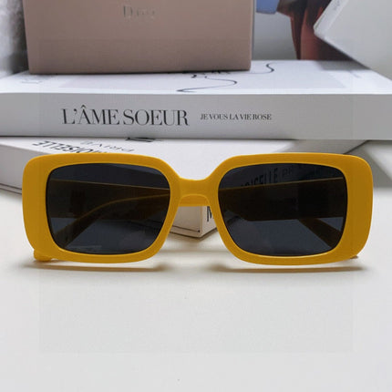 DIOR 26S RECTANGULAR FRAME IN YELLOW ACETATE 422574