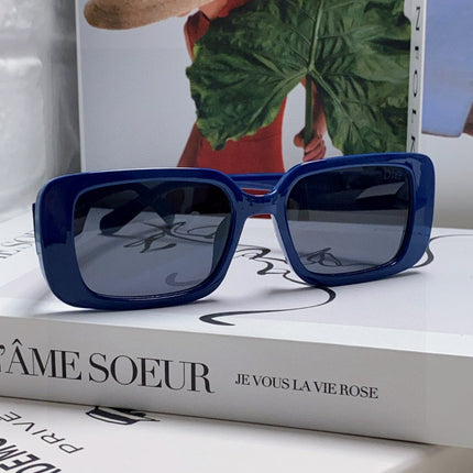 DIOR 26S RECTANGULAR FRAME IN BLUE ACETATE 422576
