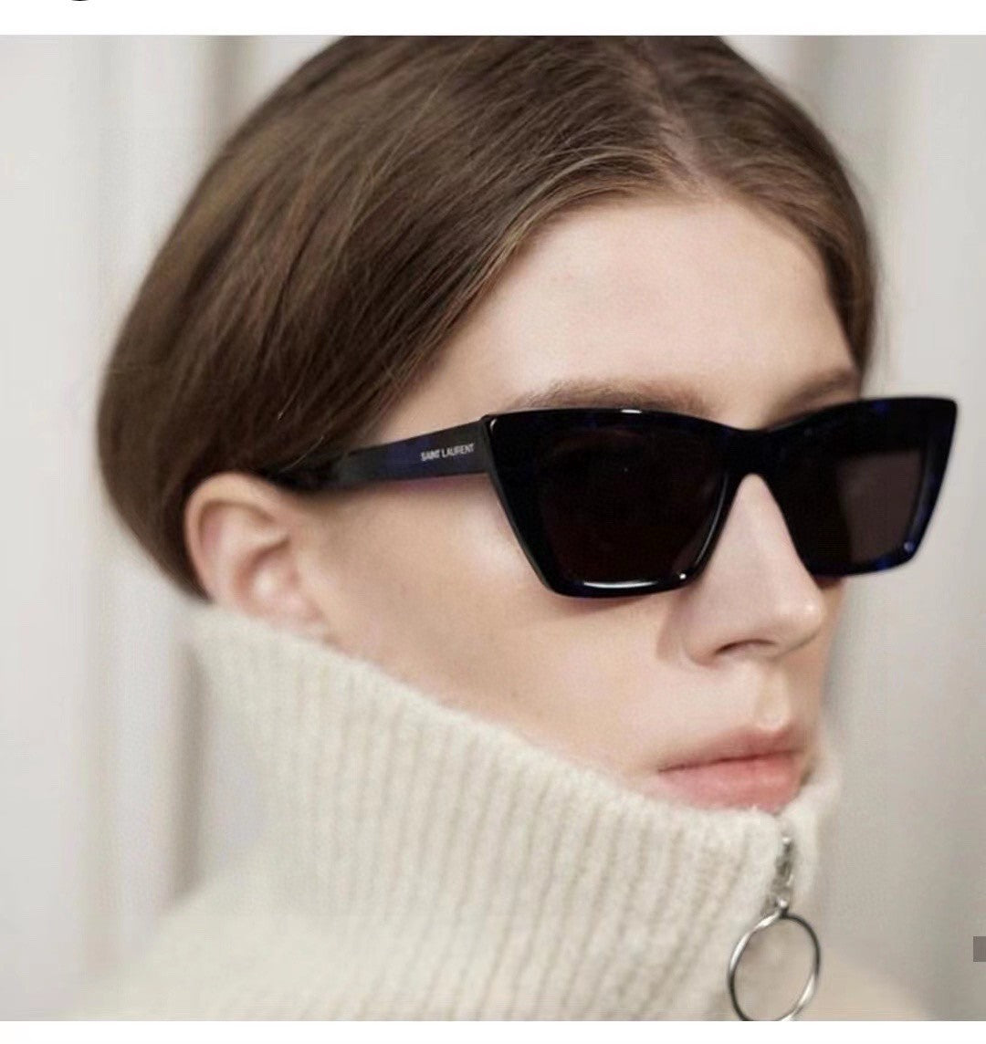 YSL SUNGLASSES IN BLACK ACETATE 652594