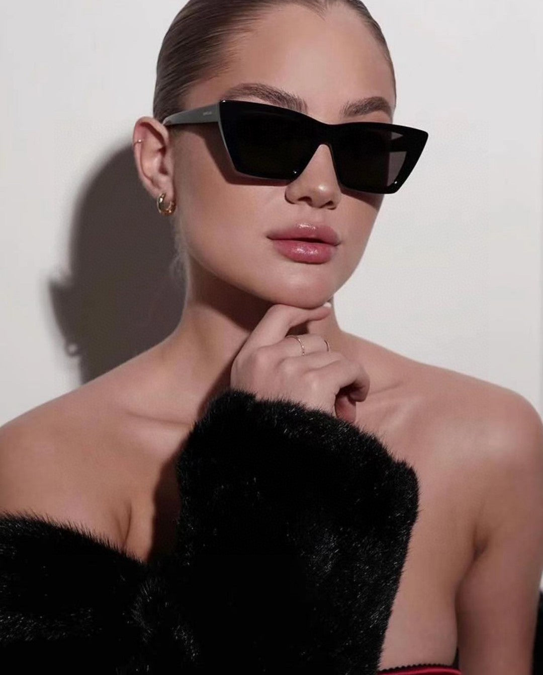 YSL SUNGLASSES IN BLACK ACETATE 652594