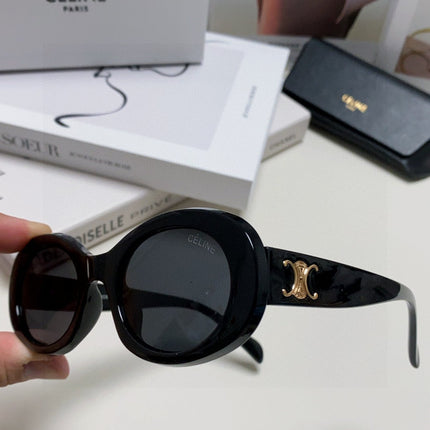 CELINE 26S OVAL FRAME IN BLACK ACETATE 493904