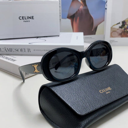 CELINE 26S OVAL FRAME IN BLACK ACETATE 493904