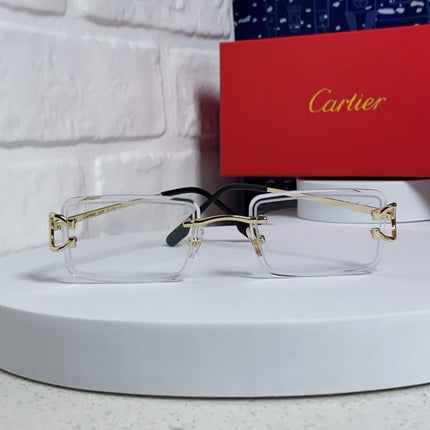 CARTIER 26S RIMLESS RECTANGULAR FRAME IN METAL 435994