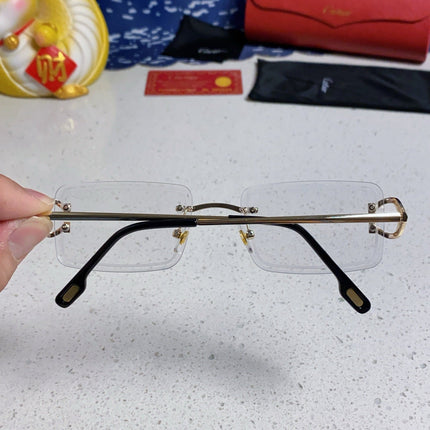 CARTIER 26S RIMLESS RECTANGULAR FRAME IN METAL 435994