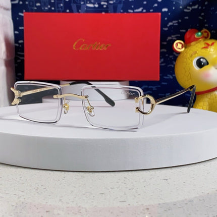CARTIER 26S RIMLESS RECTANGULAR FRAME IN METAL 435994
