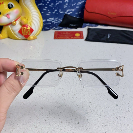 CARTIER 26S RIMLESS RECTANGULAR FRAME IN METAL 435994