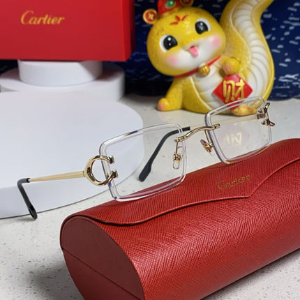 CARTIER 26S RIMLESS RECTANGULAR FRAME IN METAL 435994